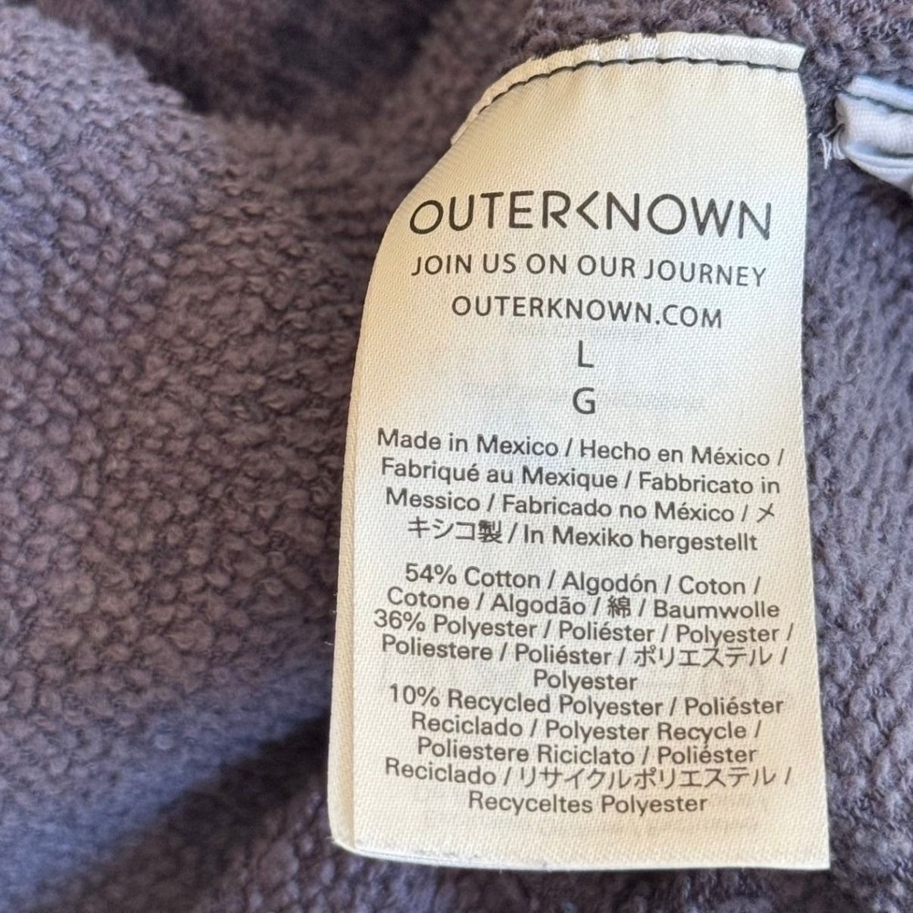 Outerknown Lowtide Crew Long Sleeve Raglan Shirt L Pocket French Terry Coastal - Picture 6 of 7